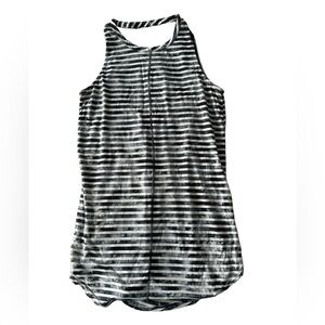 Vans long back cutout tank top striped gray tie-dye Medium